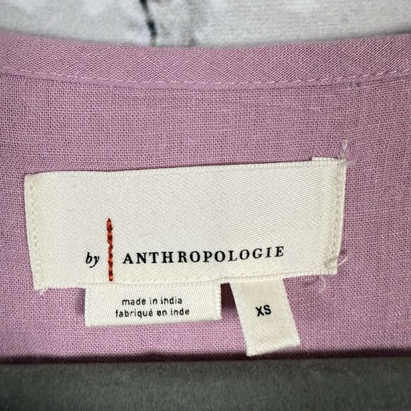 Anthropologie Somerset Pink Linen Blend Smocked Maxi Dress Womens Size XS - Picture 8 of 15